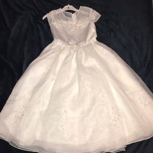 Lightly used communion dress and head piece